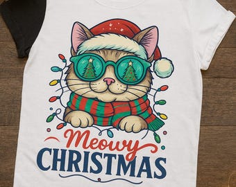 Meowy Christmas PNG, Digital Download