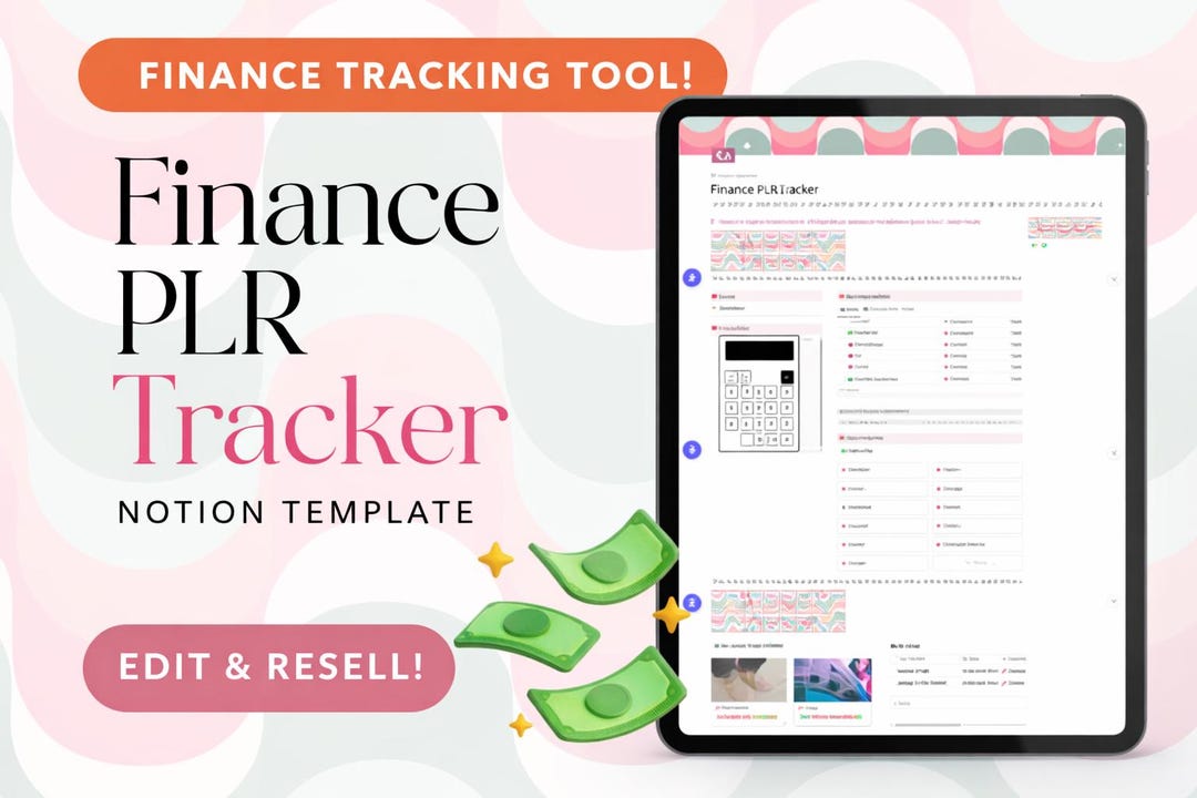 Finance PLR Tracker Notion Template Editable & Resell Digital Product ...