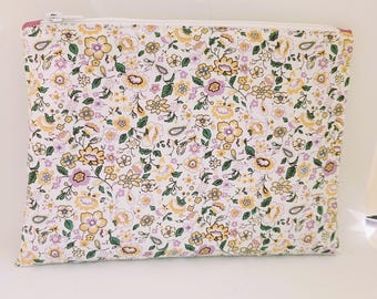 Bolsa de tecido de algodão floral