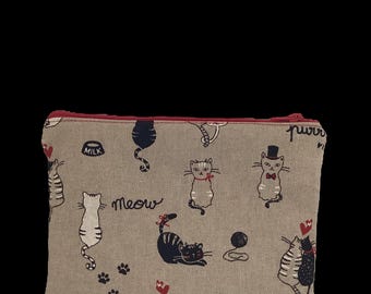 bolsa de tecido de algodão gato