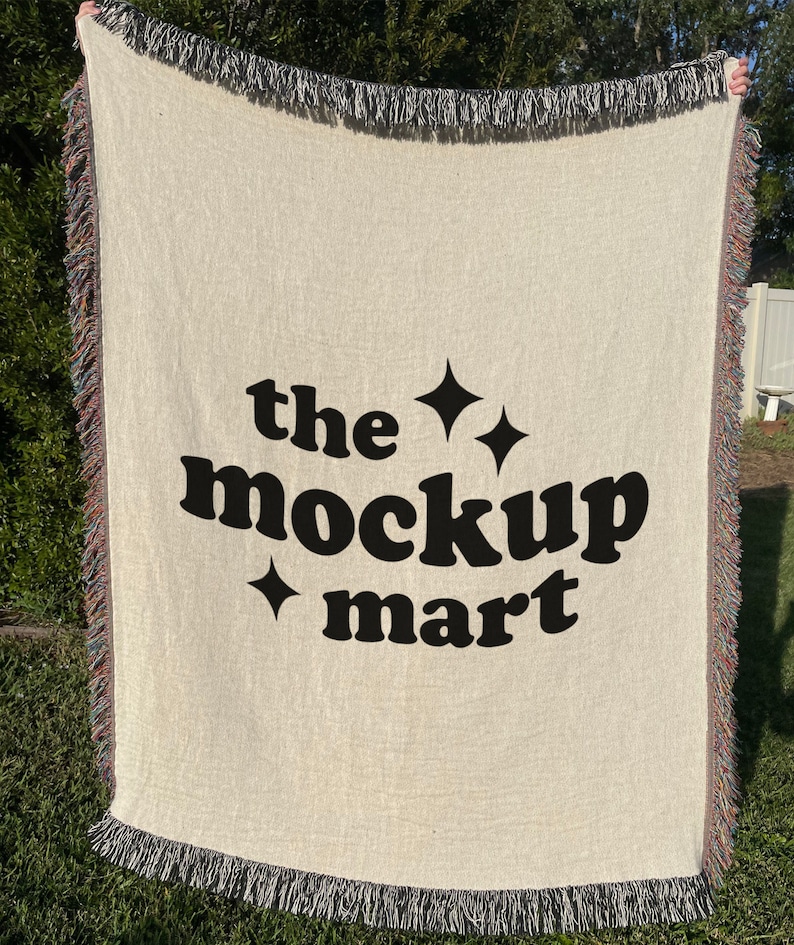Woven Blanket 50x60 Mock Up, Smart Object Mockup, Print on