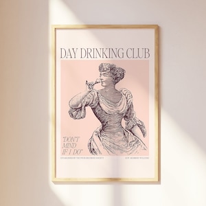 Stampe per club di bevute diurne, stampe per happy hour, stampe vintage per bar, decorazioni per carrelli bar, stampe murali per cocktail, stampe giclée da cucina