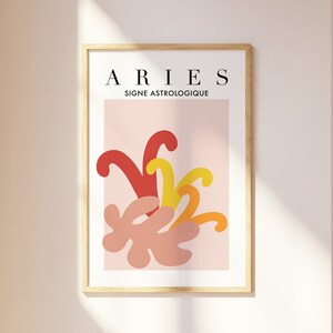 Aries Zodiac Poster: Matisse Style Astrology Art Print