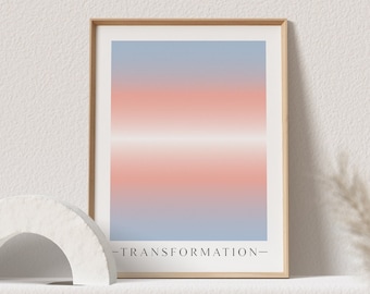 Transgender Transformation Wall Print, Blue Pink Trans Flag, Aura Energy Aesthetic, Trans Pride, Gift Transitioning Friend