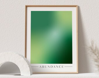 Poster Green Aura Abundance: muurkunst serene energie