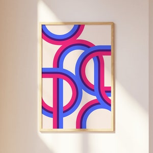 Bisexual Pride Wall Art, Housewarming Gift Bisexual Friend, Subtle Bi Flag, Retro Style Bisexual Decor, Bi LGBTQ Pride Poster Art