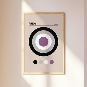 Asexual Pride Print, Bauhaus Wall Art, Retro Poster, Asexual Flag, LGBTQ2 Ace Pride, Subtle LGBTQ Wall Decor