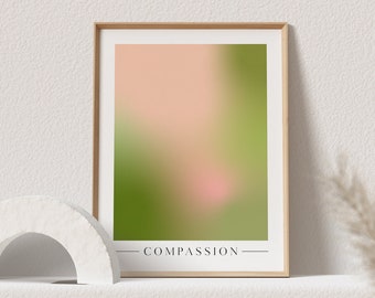 Compassion Aura-poster: zachtgroen kleurverloop kunstprint