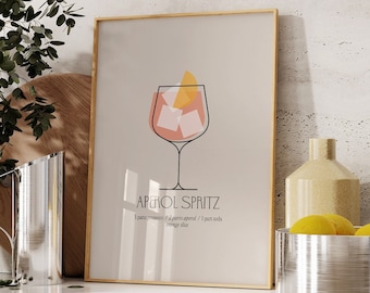 Aperol Spritz Art Print: Trendy Bar Cart Poster