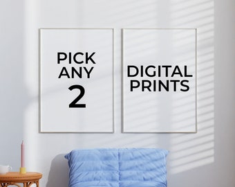 Pick Any 2 Digital Prints, Custom Gallery Wall Set of 2, Personalized Gallery Wall Set Printables, Pick Your Own Prints, Digital Download