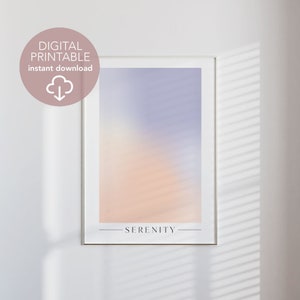 Aura der Serenity, digitale Wanddruck, Göttliche weiche feminine Aura, Rosa Pastell Poster, Achtsamkeit Wandkunst, Serene Yoga Studio Art