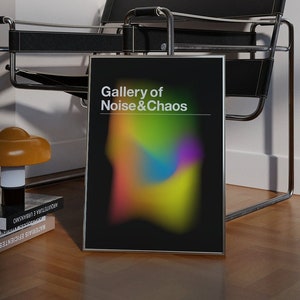 Abstract Gallery Exhibition Poster, Colourful Aura Wall Print, Trendy Wall Art, Psychedelic Abstract Gradient Print