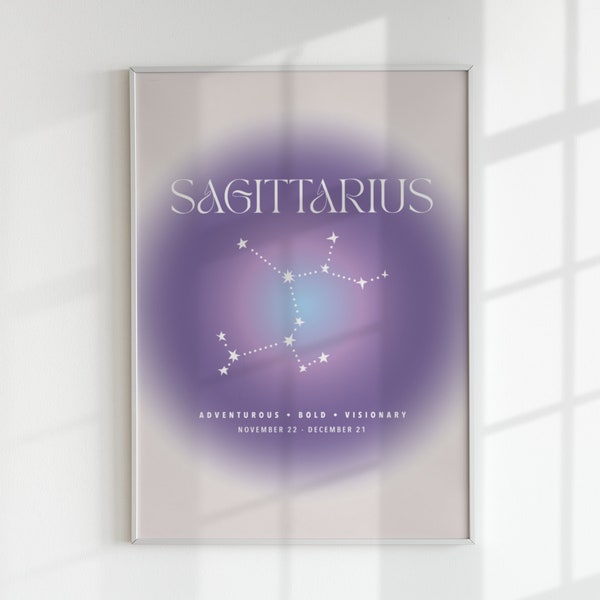 Sagittarius Aura Digital Print, Astrology Poster Download, Aura Color Print, Astrology Wall Decor, Sagittarius Digital Art, Gift for Sag