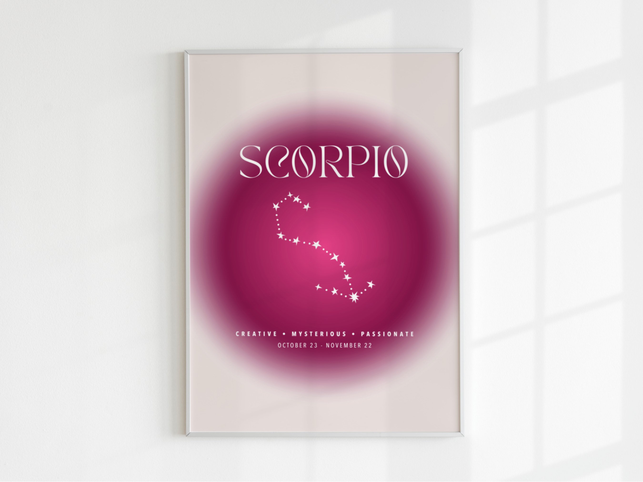 Scorpio Zodiac Aura Wall Print Aesthetic Gradient Wall Art - Etsy