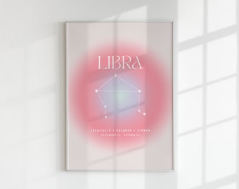 Libra Aura Digital Print, Astrology Poster Download, Aura Color Poster, Astrology Wall Decor, Libra Digital Wall Art, Instant Gift for Libra