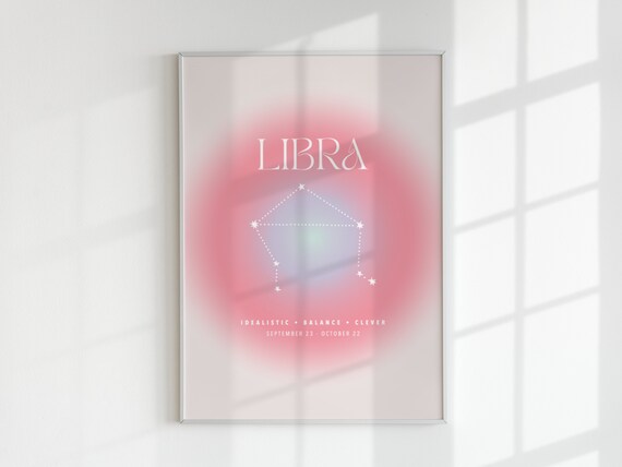 Libra Aura Print: Astrology Poster, Zodiac Wall Art (Digital Download)