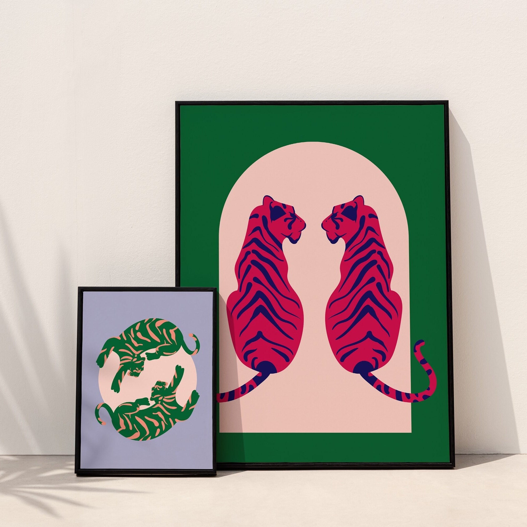 Colourful Year of Tiger Poster Boho Tiger Wall Print Tigress Etsy