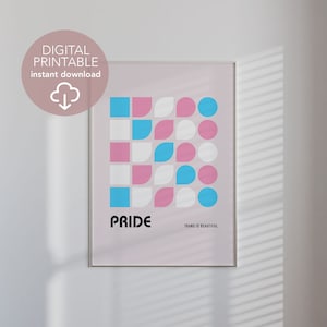 Trans Pride Flag Art: Geometric LGBTQ2 Decor (Digital Download)