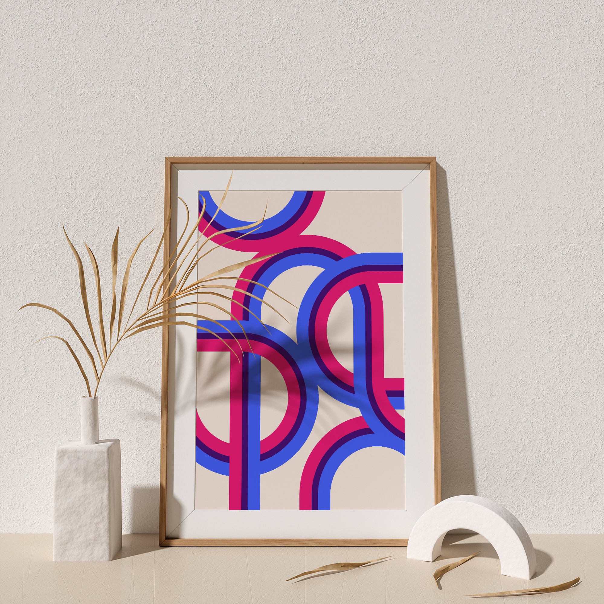 Retro Bisexual Pride Art Print: Subtle Bi Flag Decor - Etsy