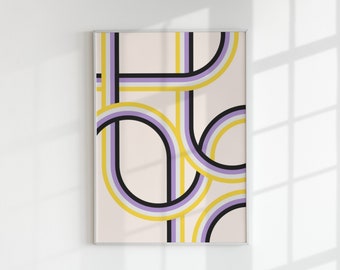 Non-Binary Digital Wall Art Printable | ENBY Gift Idea| LGBTQ Flag Art | Non Binary Flag Decor