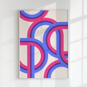 Bisexual Pride Digital Wall Print | LGBTQ+ Bi Flag Decor | Bi Housewarming Gift | Subtle Bisexual Pride Art