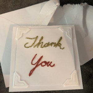 Tarjeta personalizada bordada 3x3 in