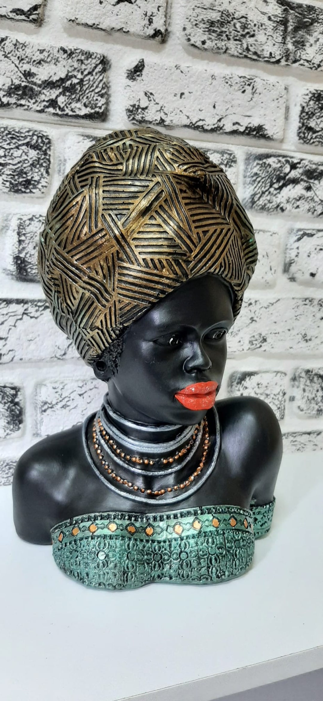 Large African Lady Sculptureafrican Statuebustblack Etsy