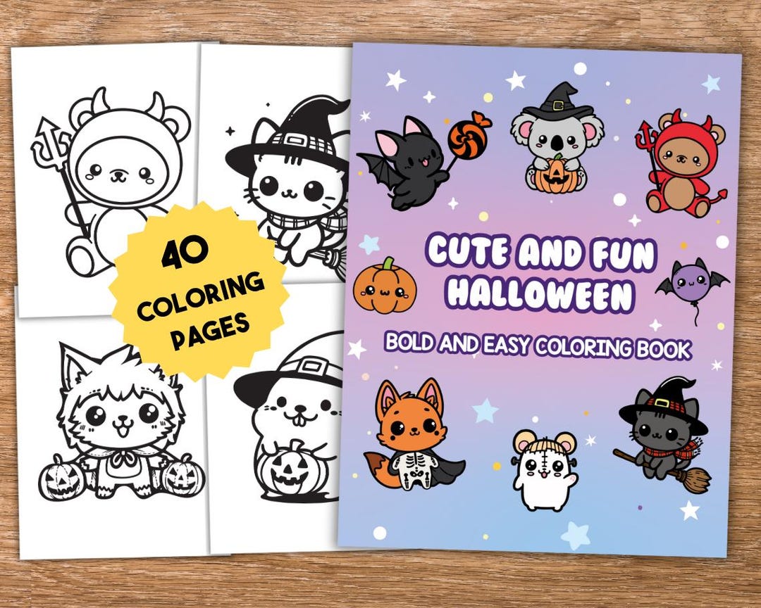 Cute and Fun Kawaii Halloween Coloring Book | Printable Halloween ...