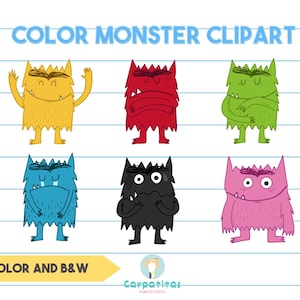 Color Monsters Clipart Sensazione di mostro Mostro colorato Immagini di mostri colorati