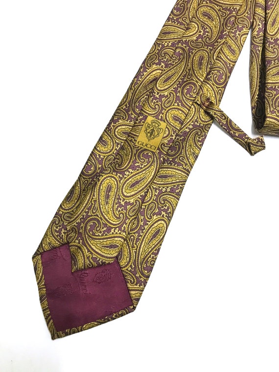 Vintage GUCCI paisley silk tie - made in Italy - image 2