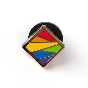 rainbow geometric hard enamel pride mini pin gold and silver | birthday anniversary LGBT gift