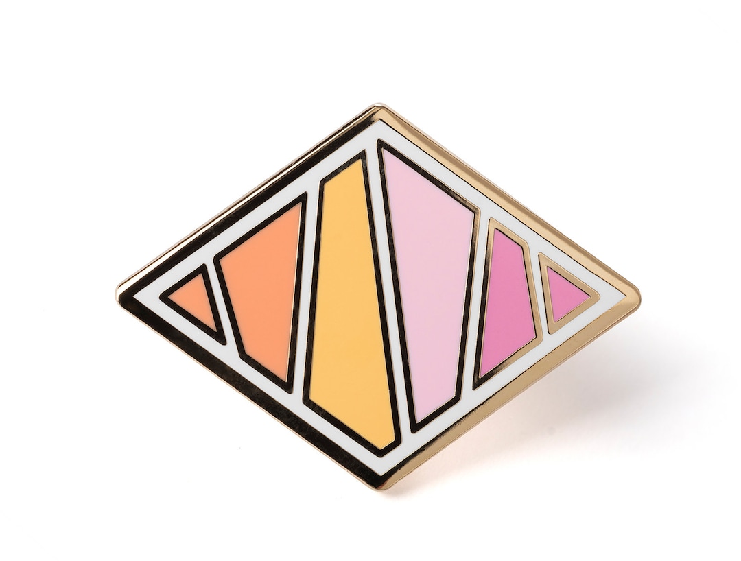 Lesbian Geometric Hard Enamel Pride Pin | Birthday Anniversary LGBT ...