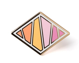 lesbische geometrische harde emaille Pride pin | LGBT-cadeau verjaardag verjaardag