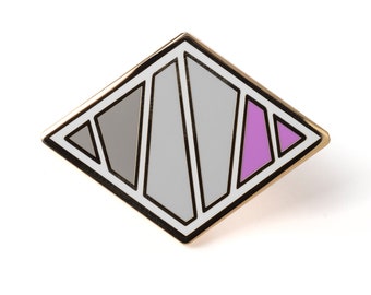 asexual geometric hard enamel pride pin | birthday anniversary LGBT gift