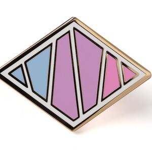 bisexual geometric hard enamel pride pin | birthday anniversary LGBT gift