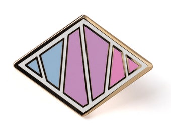 bisexual geometric hard enamel pride pin | birthday anniversary LGBT gift