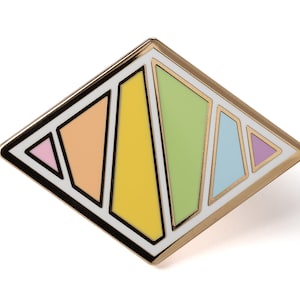 rainbow geometric hard enamel pride pin | birthday anniversary LGBT gift