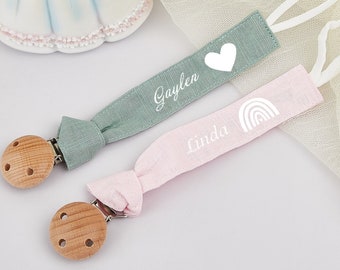 Attache-tétine avec nom personnalisé, Attache-tétine personnalisé pour bébé, Porte-tétine, Mignonne attache-tétine pour bébé, Cadeau d'anniversaire de bébé, Cadeau de baby shower