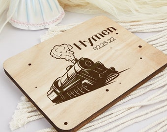 Breakfast Board for Baby Boy,Custom Kids Name Breakfast Board,Baby Birth Gift,Train Cutting Board,Christening Gift,Baby Gifts,Birthday Gift