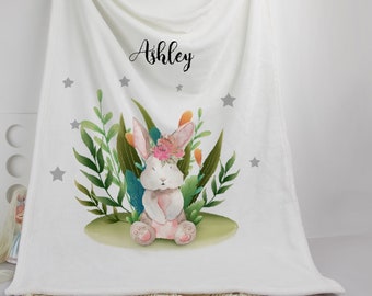 Animal Blanket, Nursery Cot Blanket, Baby Shower Gift, Animal Baby Fleece Blanket, Baptism Gift, Baby Name Blanket, Gift for Kids
