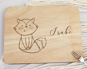 Personalized Breakfast Board,Breakfast Board with Kids Name,Kids Cutting Board with Animal,Engraved Breakfast Board,Birthday Gift,Baby Gift