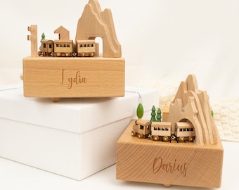 Personalisierte Spieluhr für Babys, Karussell-Spieluhr, Spieluhr aus Holz, Geschenk für Kind, neue Mutter Geschenk, Mädchen-Jungen-Geschenk