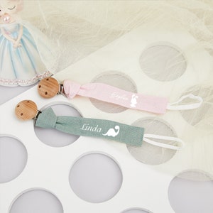 Clip per ciuccio per bambini con animali carini personalizzati, clip per ciuccio in tessuto per bambini, porta ciuccio, accessorio per succhietto, regalo per la doccia per bambini, regalo per neonati immagine 6