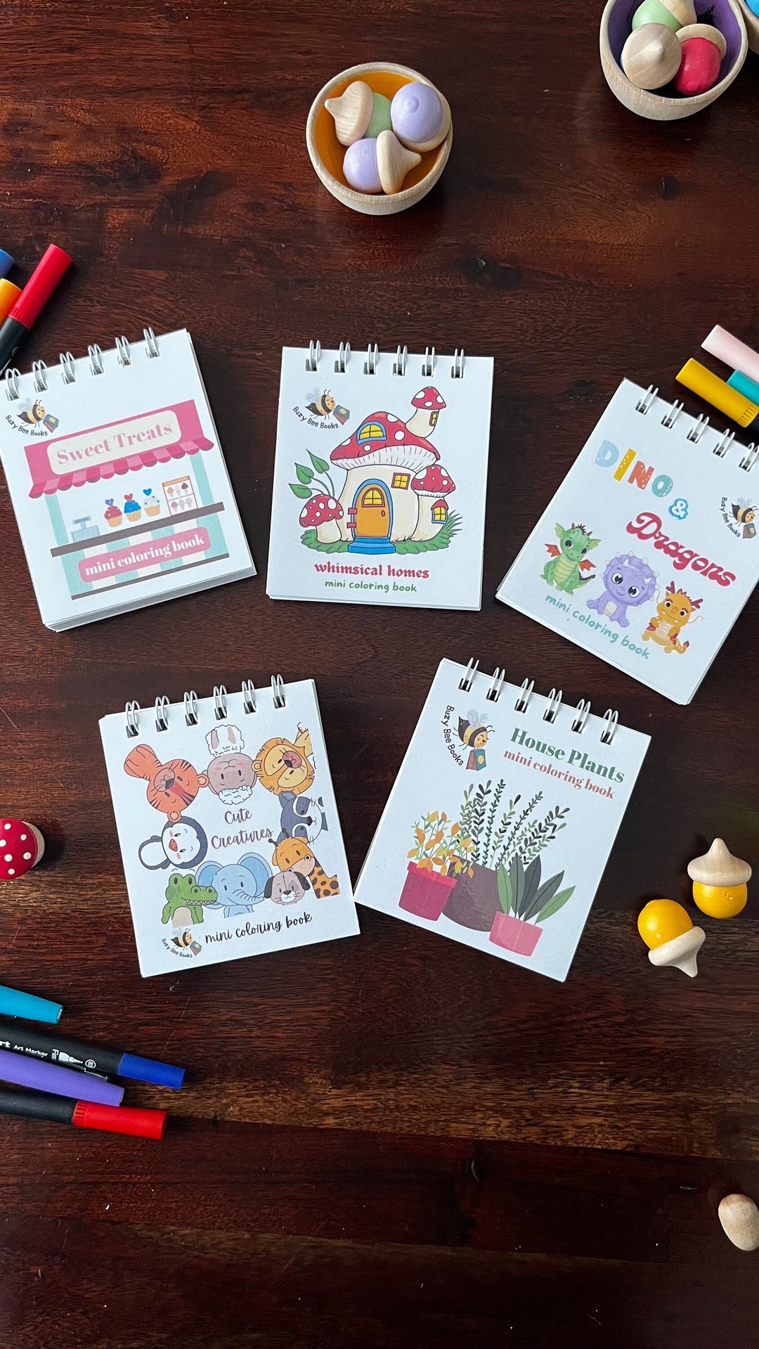 Set of Any 5 Mini Coloring Book, Mini Coloring Book for Adults ...