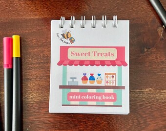 Sweet Treats Mini Coloring Book: Spiral Bound, Pocket Size