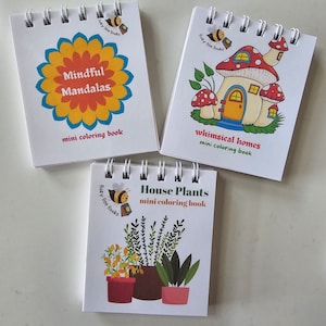 3er Set Mini Malbuch Ihrer Wahl, Malbuch für Erwachsene, Malbuch für Kinder, Malbuch, Malseiten, Geschenkset