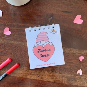 Valentinstag Mini Malbuch, Malbuch für Erwachsene, Malbuch Kinder, Valentinstag Geschenk für Kinder, Valentinstag Aktivität Buch