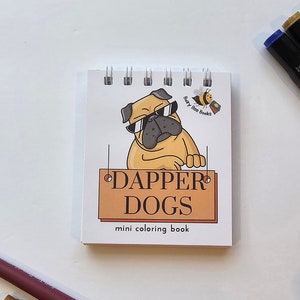 Elegante Hunde Mini Malbuch, Mini Malbuch für Erwachsene, Malbuch für Kinder, Hunde Malbuch, Hunde Malbuch Hundeliebhaber Geschenk