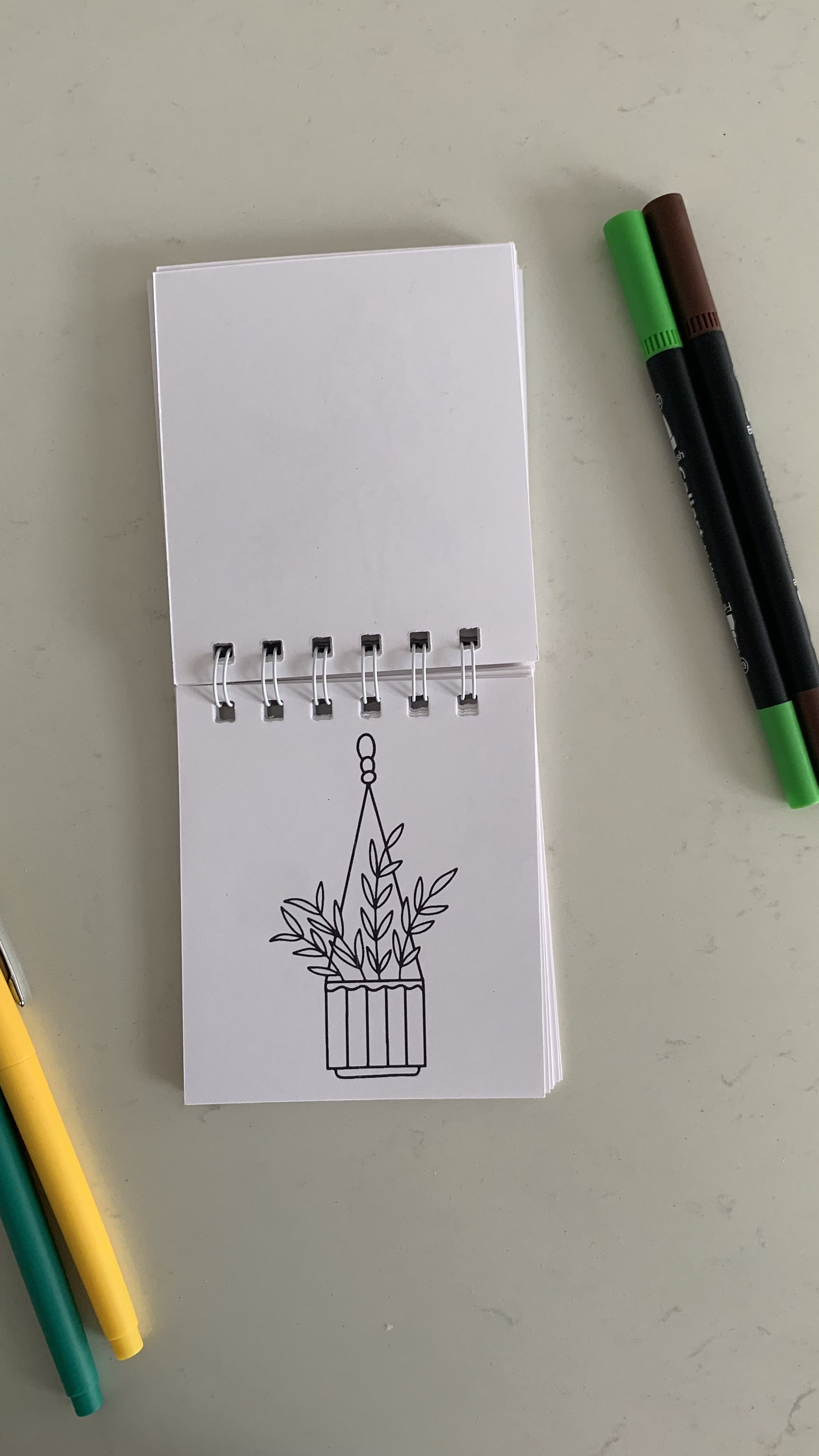 House Plants Mini Coloring Book, Mini Coloring Book for Adults