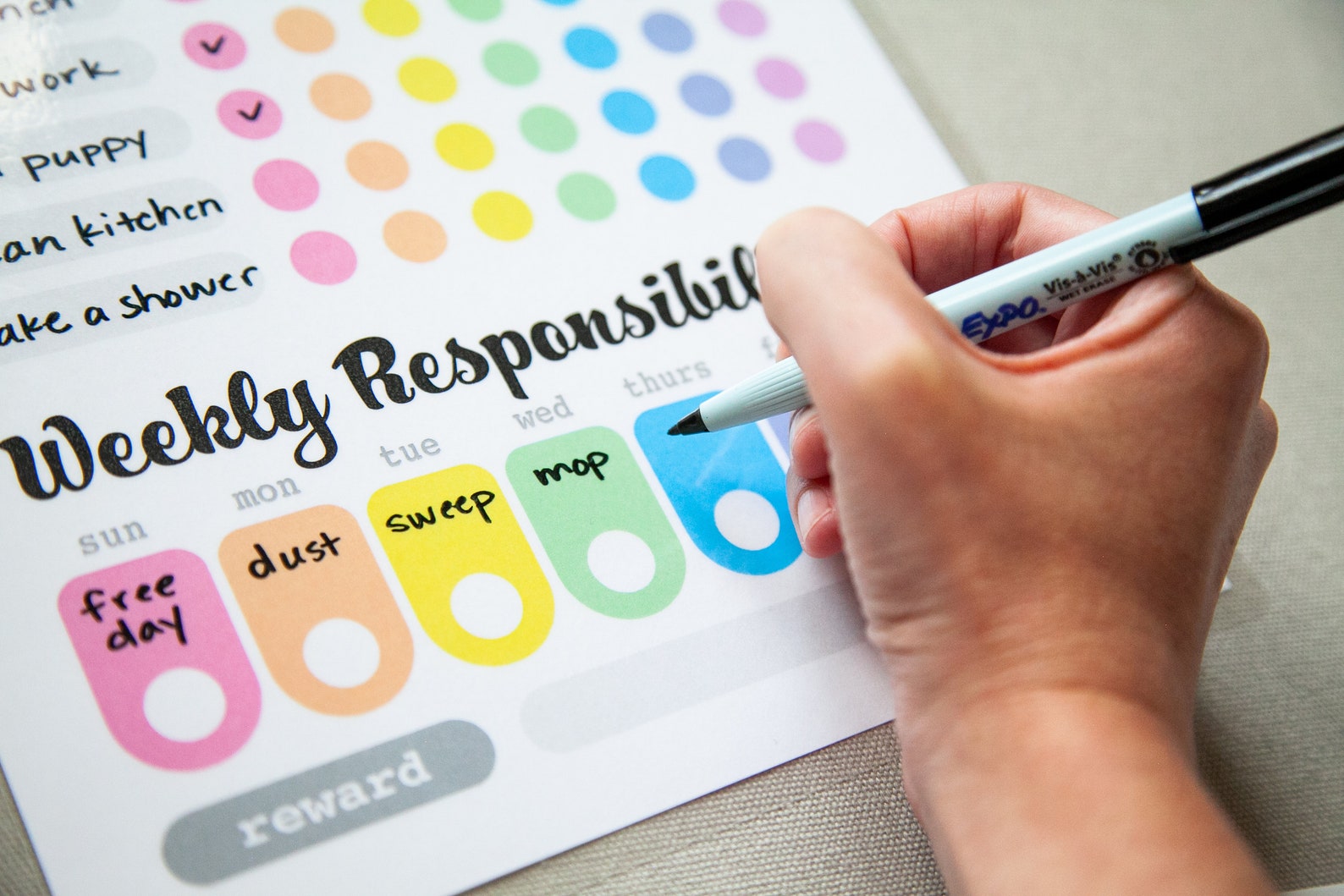 Weekly Responsibilities Printable Daily Checklist and Weekly Responsibilities for Kids ...